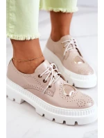 Skórzane Półbuty Z Sercem Beżowe Curtis