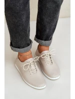 Sznurowane Półbuty Z Naturalnej Skóry D&A LR51-645 Beżowe