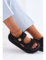 Zdobené dámské sandály na platformě GOE TT2N4102 Černé