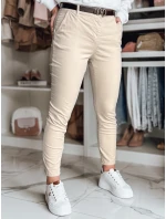 Dámske nohavice chinos s opaskom LINESKA light beige FashionStreet UY2573
