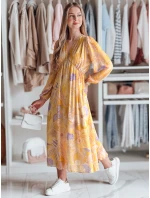 Jedna veľkosť maxi kvetinových šiat LILOVIE žltá FashionStreet EY2574