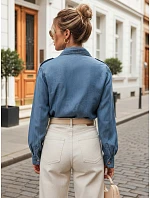 Dámska džínsová košeľa z lyocellu, ležérna, modrá, FashionStreet DY0493 Dámska džínsová košeľa z lyocellu, ležérna, modrá, FashionStreet DY0493