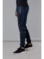 Tmavomodré pánske teplákové nohavice so sťahovacími lemami (8K167)