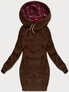 Dámska dlhá mikina v hnedej farbe (AMG-738/1)