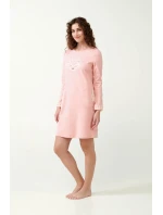 Vamp - Ružová bavlnená nočná košeľa 21426 - Vamp