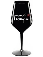 PÁROVÁ TERAPIE - černá nerozbitná sklenice na víno 470 ml