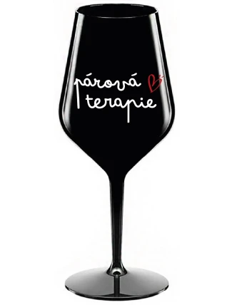 PÁROVÁ TERAPIE - černá nerozbitná sklenice na víno 470 ml