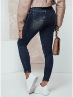 Dámske džínsové nohavice PUSHFIT push up tmavomodré FashionStreet UY2320