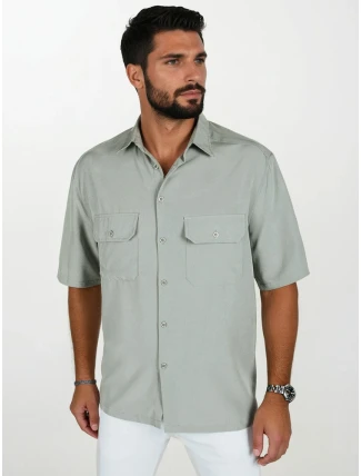 Pánske sivé tričko s krátkym rukávom FashionStreet KX1081