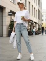 FashionStreet dámske svetlomodré nohavice mom fit UY2858