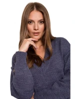 Svetrové šaty K122 modré - Makover