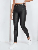 Čierne nohavice z ekokože FashionStreet UY2764