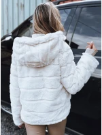 Dámska obojstranná kožušinová bunda s kapucňou svetlo béžová FashionStreet TY5273