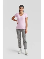 Fruit of the Loom Lady-Fit Valueweight V-Neck T Dámske tričko s výstrihom do V 16.1398 čierne