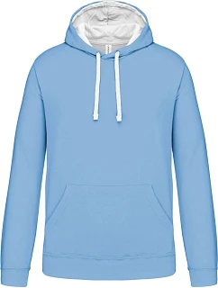 Kariban K 446 Mikina s kapucňou v kontrastných farbách 20.K446 sky blue/white