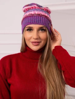 Fleecová čiapka Patrycja K254 pink neon+violet