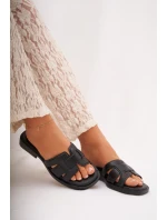 Dámske papuče na nízkom podpätku 78-192A Black - Stephan Paris