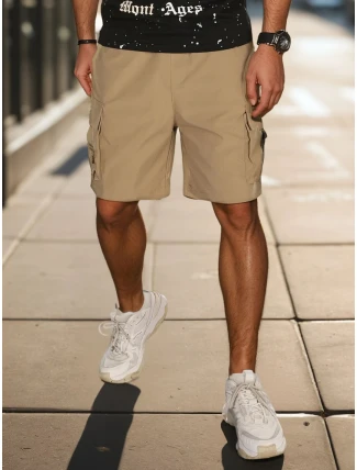 Pánske textilné bojové šortky khaki FashionStreet SX2505 Pánske textilné bojové šortky khaki FashionStreet SX2505