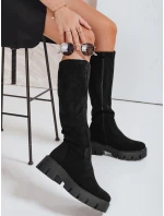 Dámske semišové topánky na platforme čierne FashionStreet ZY1103