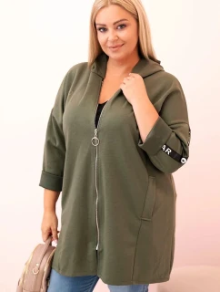 Dámska mikina s ozdobnými rukávmi čierna