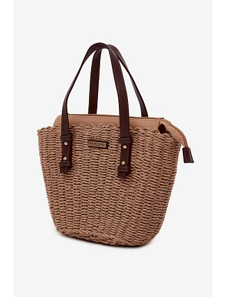 Košíková taška z pleteniny hnědá Lucienne