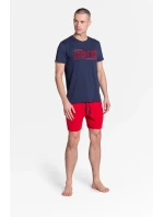Pyžamo Oxford 38285-59X tmavo modrá a červená - Henderson