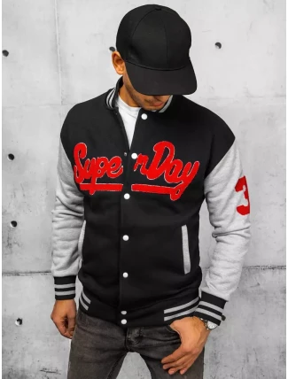 Pánska mikina na zips čierna FashionStreet BX5444 Pánska mikina na zips čierna FashionStreet BX5444