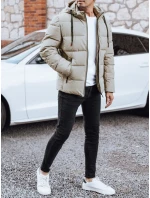 Pánska prešívaná zimná bunda s kapucňou v svetlo béžovej farbe FashionStreet TX5063 Pánska prešívaná zimná bunda s kapucňou v svetlo béžovej farbe FashionStreet TX5063