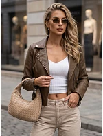 Dámska kožená bunda v štýle Ramones, hnedá, FashionStreet TY5711 Dámska kožená bunda v štýle Ramones, hnedá, FashionStreet TY5711