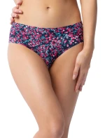 Dámske jednoduché klasické nohavičky Cranberries tmavomodré s ružovým vzorom - JULIMEX Dámske jednoduché klasické nohavičky Cranberries tmavomodré s ružovým vzorom - JULIMEX