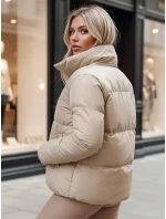 Dámska prešívaná zimná bunda LARO light beige FashionStreet TY4703z Dámska prešívaná zimná bunda LARO light beige FashionStreet TY4703z