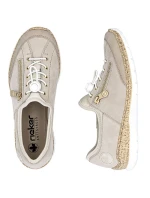 Dámske kožené slip-on topánky béžové Rieker N42F1-60 Dámske kožené slip-on topánky béžové Rieker N42F1-60