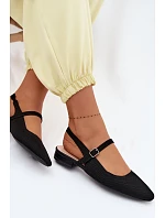 Materiálové Baleríny Dámské S Páskem Černé Selrene