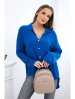 Bavlnená mušelínová košeľa chrpovo modrá