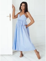 ELIENE modré bavlnené midi šaty FashionStreet EY2441 ELIENE modré bavlnené midi šaty FashionStreet EY2441