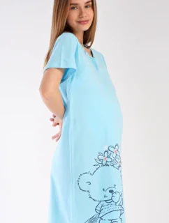 Dámska nočná košeľa materská Méďa s kvetinou