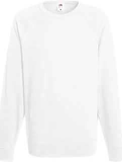 Fruit of the Loom Lightweight Raglan Sweat Pánska mikina s raglánovými rukávmi 16.2138 biela