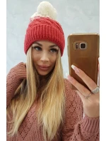 Fleecová čiapka Ilona K218 malpberry+ecru