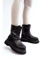 Śniegowce Damskie Na Grubej Podeszwie Z Suwakiem GOE MM2N4078 Czarne