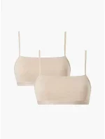 Dámska bralettka 2 pack 000QF6040E - W5I - Béžová - Calvin Klein Dámska bralettka 2 pack 000QF6040E - W5I - Béžová - Calvin Klein