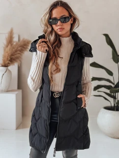 Dámska zateplená prešívaná vesta čierna FashionStreet TY5101