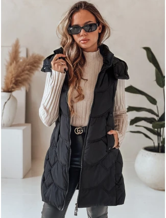 Dámska zateplená prešívaná vesta čierna FashionStreet TY5101