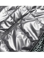 Obojstranná šedá dámska bunda s kapucňou (B9793-70) Obojstranná šedá dámska bunda s kapucňou (B9793-70)