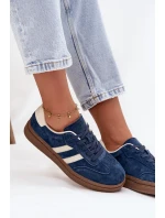 Sneakersy Damskie Zamszowe Na Platformie Granatowe Sylviona