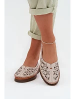 Dámské krajkové baleríny z přírodní kůže Sergio Leone SP-006 šedé