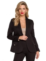 K141 Sako s dvojitým vreckom a klopou - čierne