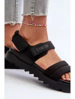 Dámske sandále na platforme Big Star black Dámske sandále na platforme Big Star black