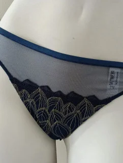 Dámske tangá 90601 Petrol Blue with Gold - Selmark