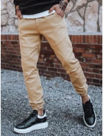 Pánske tepláky jogger béžové FashionStreet UX3301 Pánske tepláky jogger béžové FashionStreet UX3301
