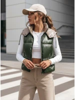 Dámska prešívaná vesta OSHE zelená FashionStreet TY3704